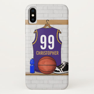 Personalized Purple and Gold Basketball Jersey iPhone XS Case