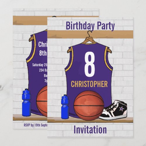 Personalized  Basketball Jersey (PG) Custom Invitations