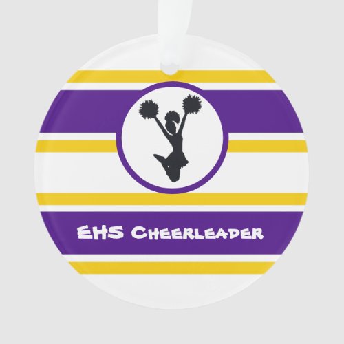 Personalized Purple and Gold Cheerleader Ornament