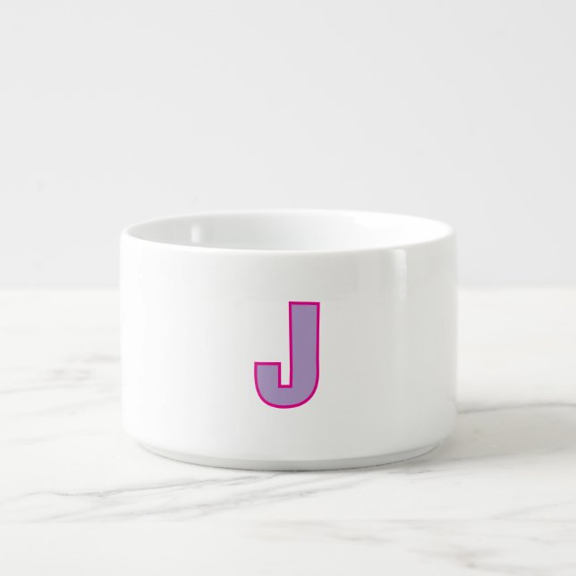 Personalized Purple and Pink Girl Initial Bowl (Center)