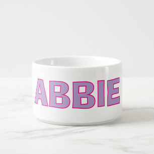 Personalized Purple and Pink Girl Name Bowl