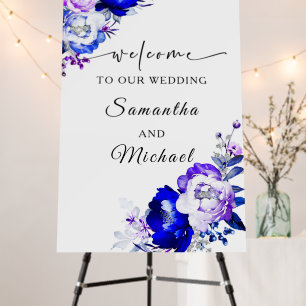 Personalized  Purple and Royal Blue Welcome Sign