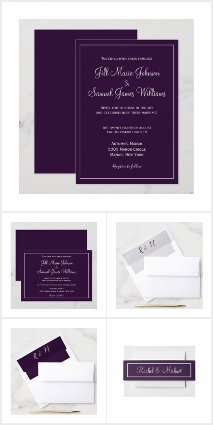 Personalized Purple and Silver Wedding