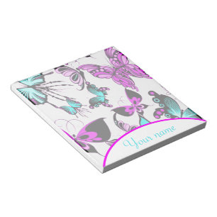 Personalized Purple and teal butterflies Notepad
