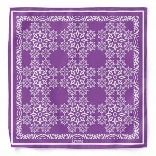 Personalized Purple And White Bandana
