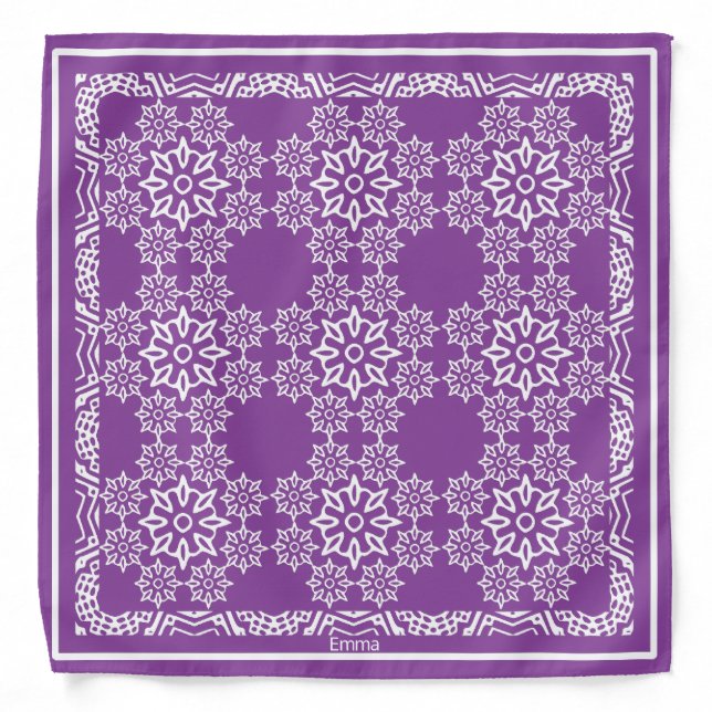 Personalized Purple And White Bandana (Front)
