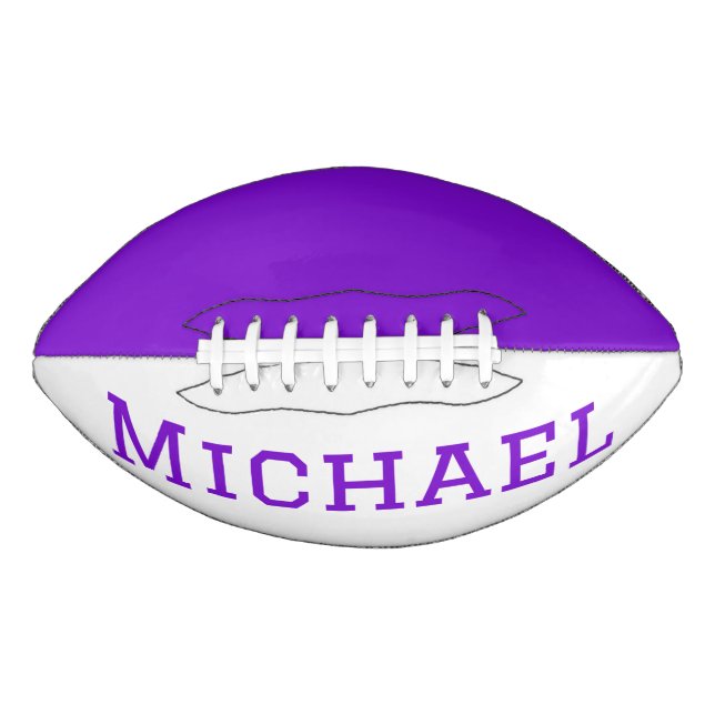 Personalized Purple and White  Football (Front)
