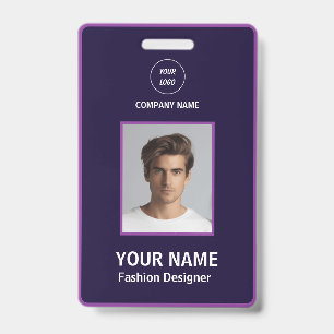 Personalized Purple And White Modern Professional Badge