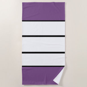 Personalized Purple and White Stripes Beach Towel