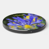 Personalized, Purple and Yellow Iris Wireless Charger (Front 2)