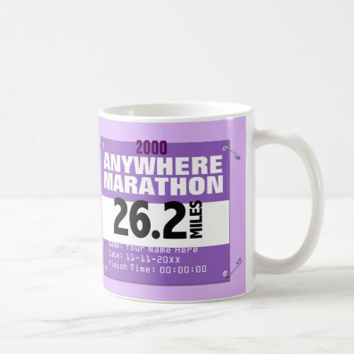Personalized Purple Anywhere Marathon 262 Miles Coffee Mug