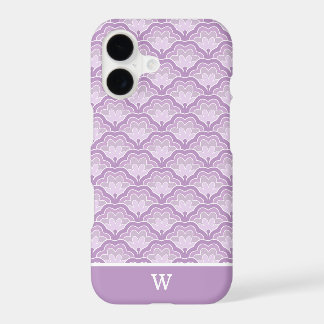 Personalized Purple Art Deco Floral Pattern Design iPhone 17 Case