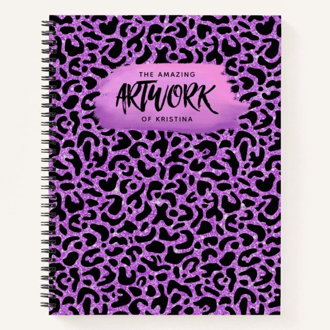 Personalized Purple Artist Sketchbook Notebook (Front)