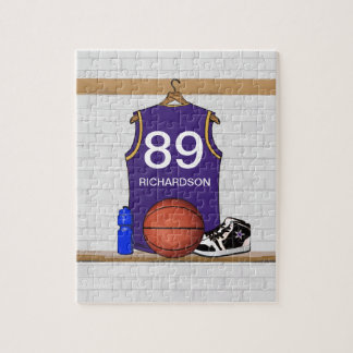 Personalized Purple Basketball Jersey  Puzzle