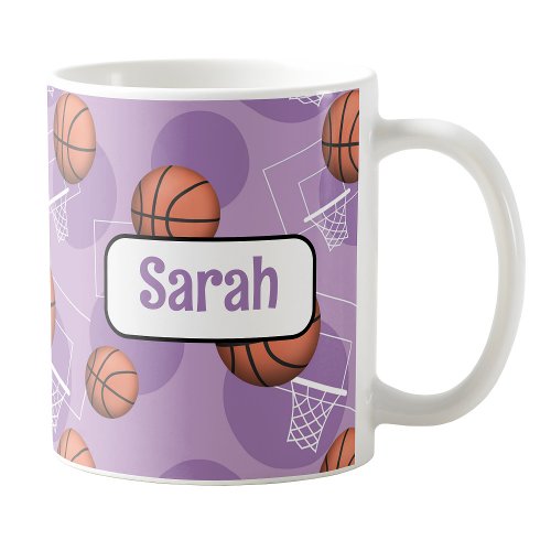 Personalized Purple Basketball Mug