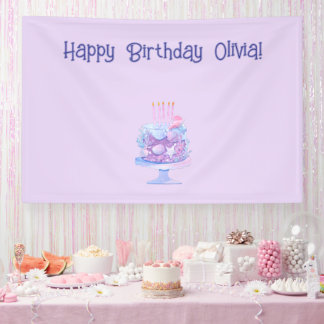 personalized purple birthday banner