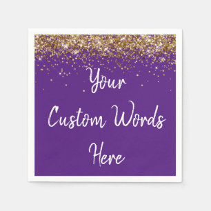 Personalized Purple Birthday Party Anniversary Uni Napkins