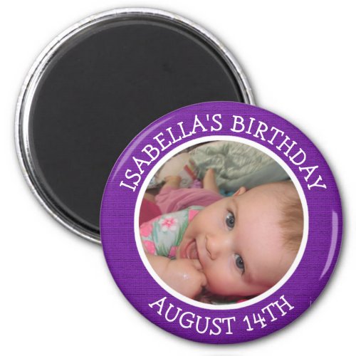 Personalized Purple Birthday Reminder Magnet