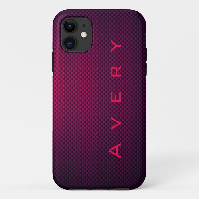 Personalized Purple black carbon fiber patterned Case-Mate iPhone Case (Back)