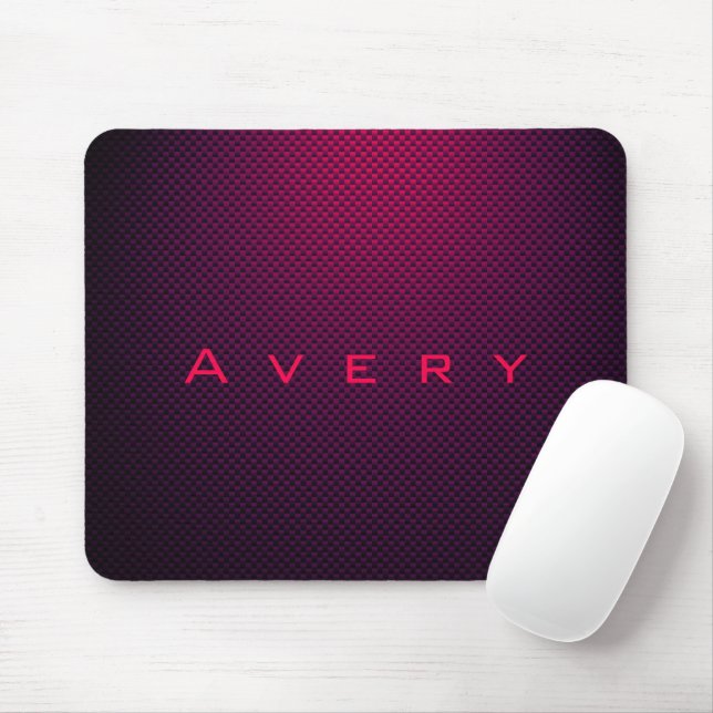 Personalized Purple black carbon fiber patterned Mouse Pad (With Mouse)