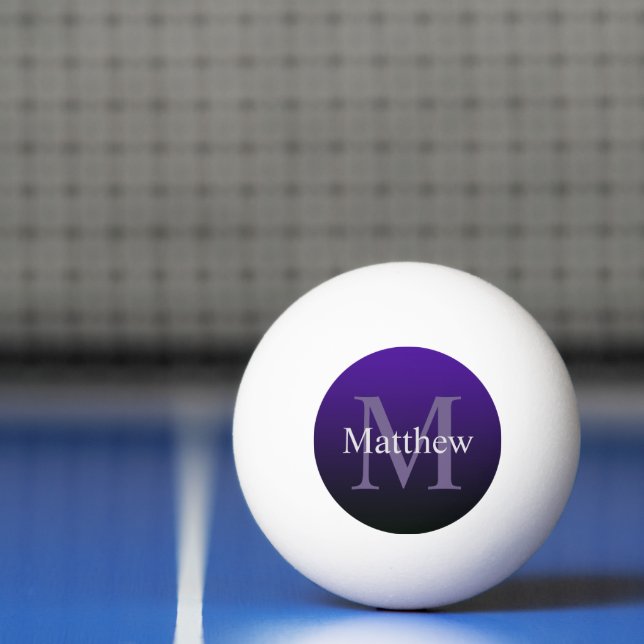 Personalized Purple Black  Ping Pong Ball (Net)