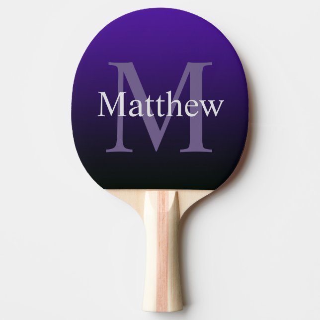 Personalized Purple Black  Ping Pong Paddle (Front)