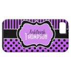Personalized Purple, Black Striped Polka Dots
