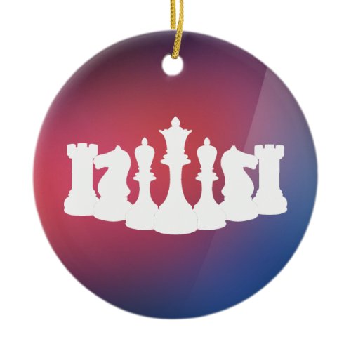 Personalized Purple, Blue and White Chess Ornament