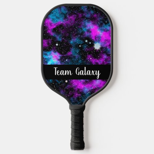 Personalized Purple Blue Galaxy Cosmic Space Pickleball Paddle