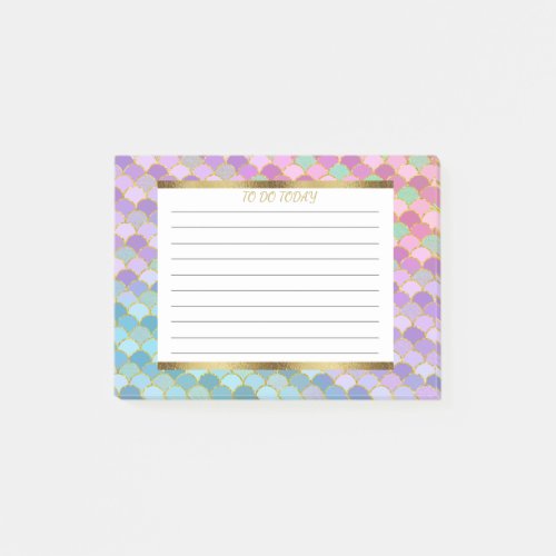 Personalized Purple Blue Green Gold Mermaid Scales Post_it Notes