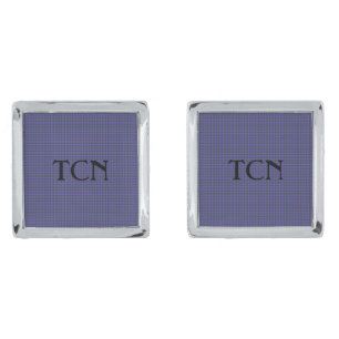 Personalized Purple Blue Green Plaid Men's Cufflinks