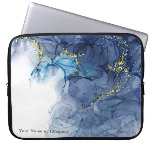 Personalized Purple/Blue Marble Ink Laptop Case