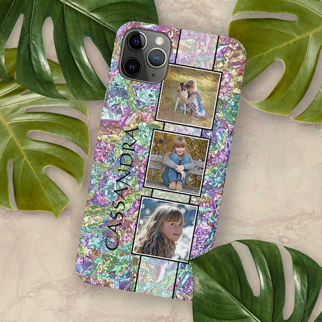 Personalized Purple Blue Turquoise Pink Marble Art Case-Mate iPhone Case (Creator Uploaded)