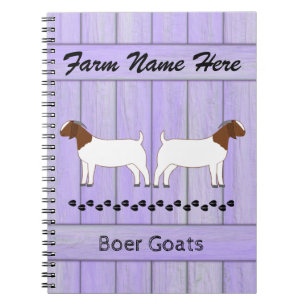 Personalized Purple Boer Goat Farm Notebook