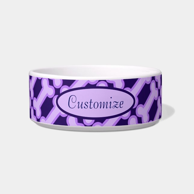 Personalized Purple Bones Pattern Bowl (Front)