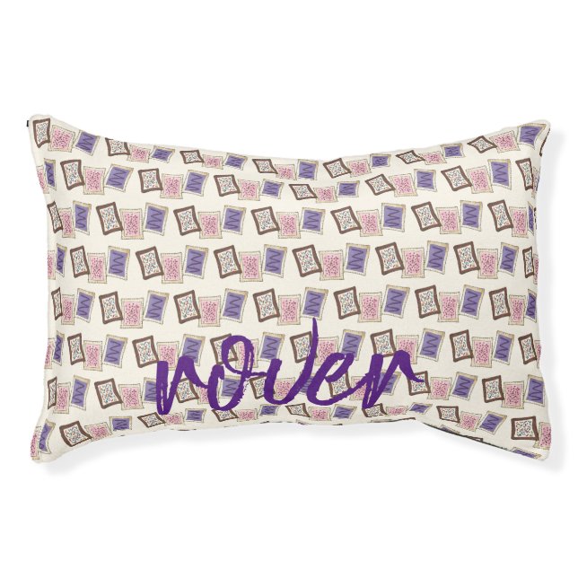 Personalized Purple Breakfast Toaster Pastry Food Pet Bed (Front)