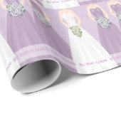 Personalized Purple Bridal Shower Wrapping Paper (Roll Corner)