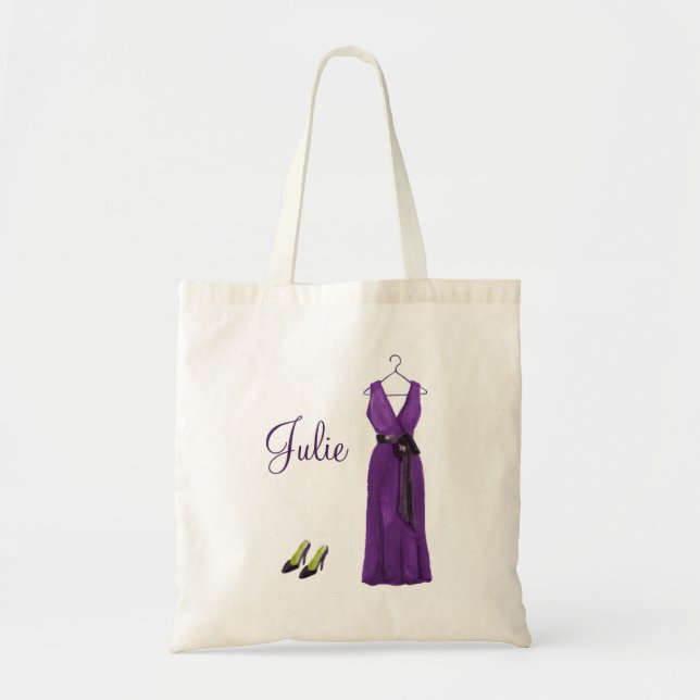 Personalized Purple Bridesmaid Tote (Front)