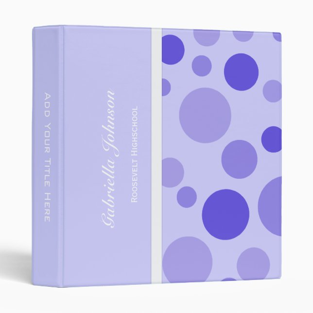 Personalized:  Purple Bubbly Binder (Front/Spine)
