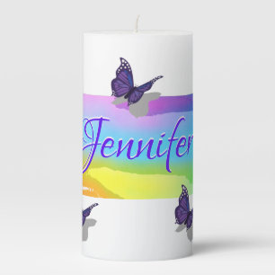 Personalized Purple Butterfly Candle