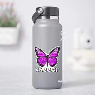Personalized Purple Butterfly Girl's Name Sticker