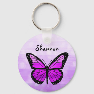 Personalized Purple Butterfly   Keychain