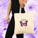 Personalized Purple Butterfly Tote Bag at Zazzle