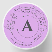 Personalized purple Candle Favor with Logo