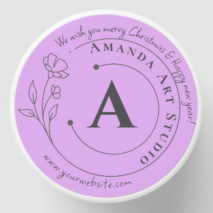 Personalized purple Candle Favor with Logo Mini Candle Favors