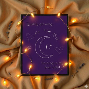 Personalized Purple Celestial Line Art Poster