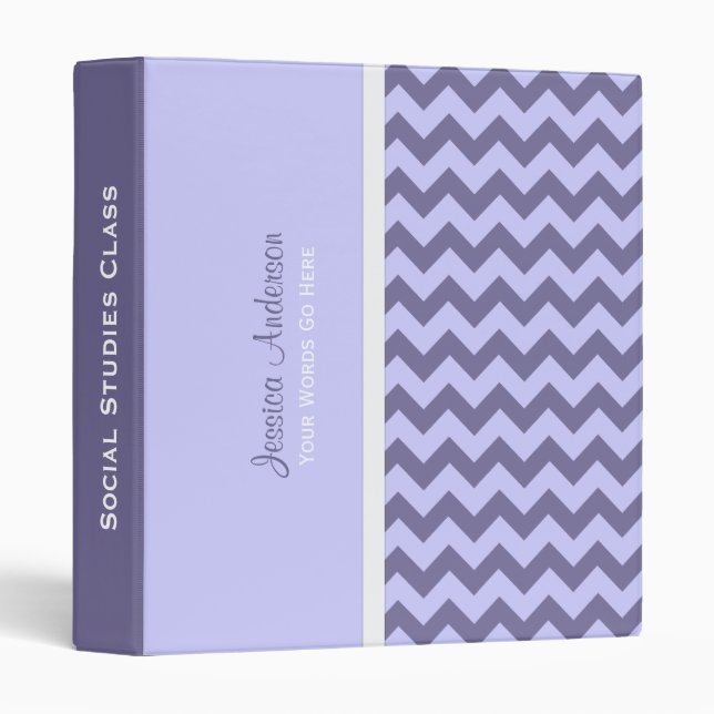 Personalized: Purple Chevron Binder (Front/Spine)