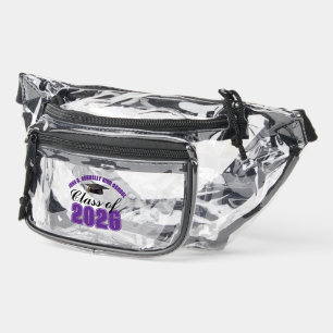 Personalized Purple Class of 2026 Graduation Clear Fanny Pack