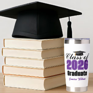 Personalized Purple Class of 2026 Graduation Insulated Tumbler