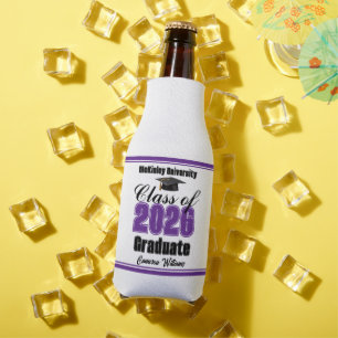 Personalized Purple Class of 2026 Graduation Party Bottle Cooler